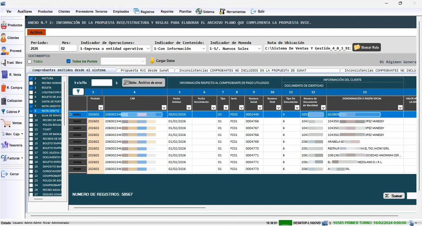 Validación de propuestas del SIRE